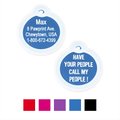 GoTags Anodized Aluminum Personalized Silencer Dog & Cat ID Tag, "Have Your People Call My People", Blue