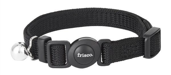 Frisco Nylon Breakaway Cat Collar with Bell, Black, 8 to 12-in neck, 3/8-in wide slide 1 of 6
