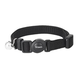 Frisco Nylon Breakaway Cat Collar with Bell, Black, 8 to 12-in neck, 3/8-in wide