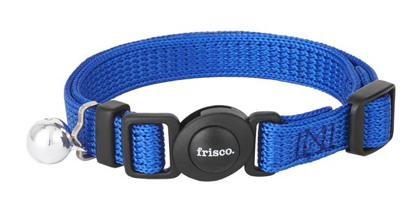 Frisco Nylon Breakaway Cat Collar with Bell, Blue, 8 to 12-in neck, 3/8-in wide slide 1 of 6