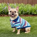 Frisco Striped Dog & Cat Polo Shirt, Red & Blue, Medium