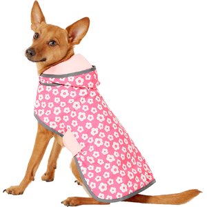 Frisco Lightweight Reversible Packable Travel Dog Raincoat, Pink, Small