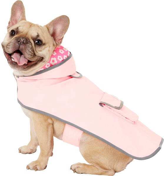 Frisco Reversible Packable Travel Dog Raincoat, Pink, Medium slide 1 of 10