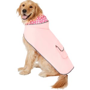 Frisco Lightweight Reversible Packable Travel Dog Raincoat, Pink, XX-Large
