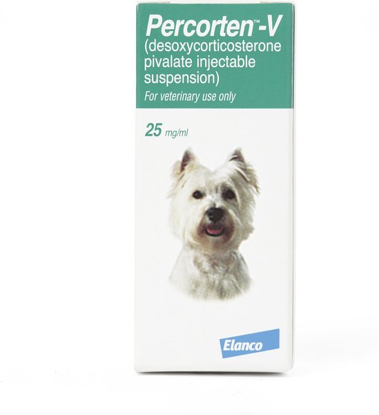 Percorten-V (desoxycorticosterone pivalate) Injectable for Dogs, 25 mg/mL vial slide 1 of 5