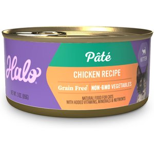 Halo Chicken Recipe with Real Whole Chicken Grain-Free Kitten Wet Food, 3-oz,case of 12