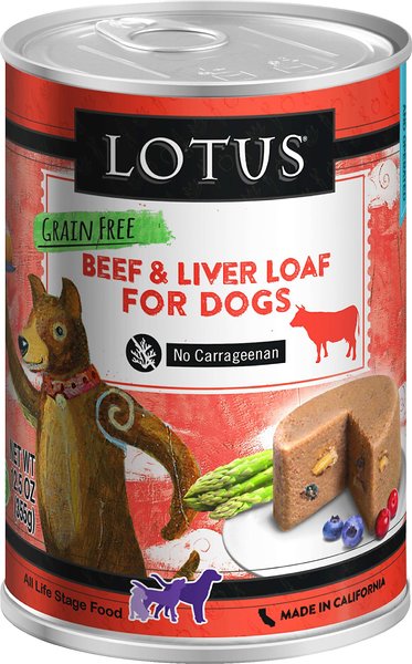 Lotus Grain-Free Beef Loaf Canned Dog Food, 12.5-oz, case of 12 slide 1 of 2
