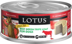 Lotus Grain-Free Green Tripe Loaf Canned Dog Food, 5.3-oz, case of 24