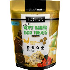 Lotus Soft-Baked Chicken & Chicken Liver Recipe Grain-Free Dog Treats, 10-oz bag