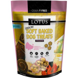 Lotus Soft-Baked Turkey & Turkey Liver Recipe Grain-Free Dog Treats, 10-oz bag
