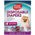 Simple Solution Disposable Female Dog Diapers, X-Small: 9 to 14-in waist, 12 count