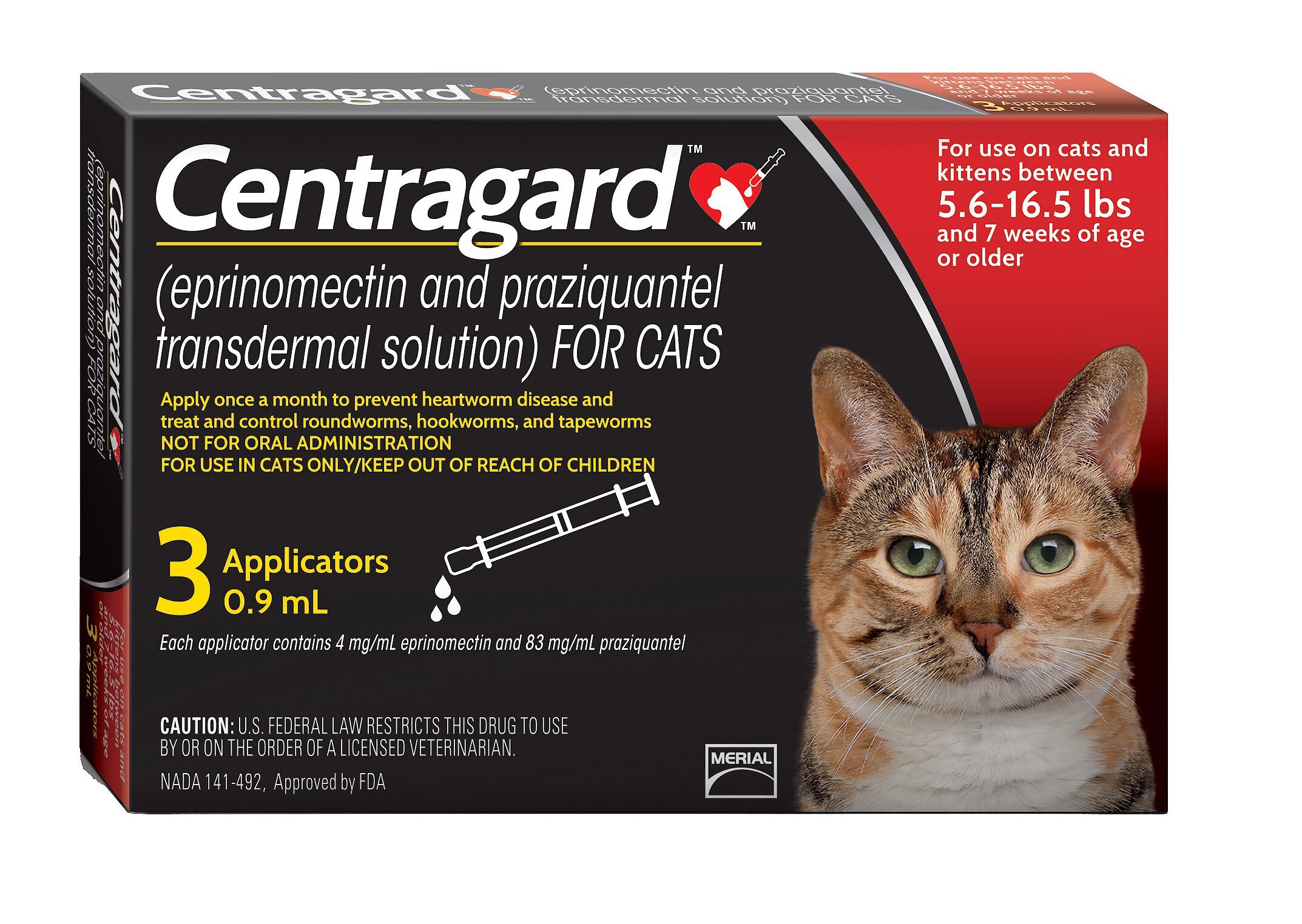 CENTRAGARD Topical Solution for Cats, 5.616.5 lbs, (Red Box) Customer