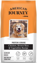 American Journey Protein & Grains Senior Chicken, Brown Rice & Vegetables Recipe Dry Dog Food, 28-lb bag