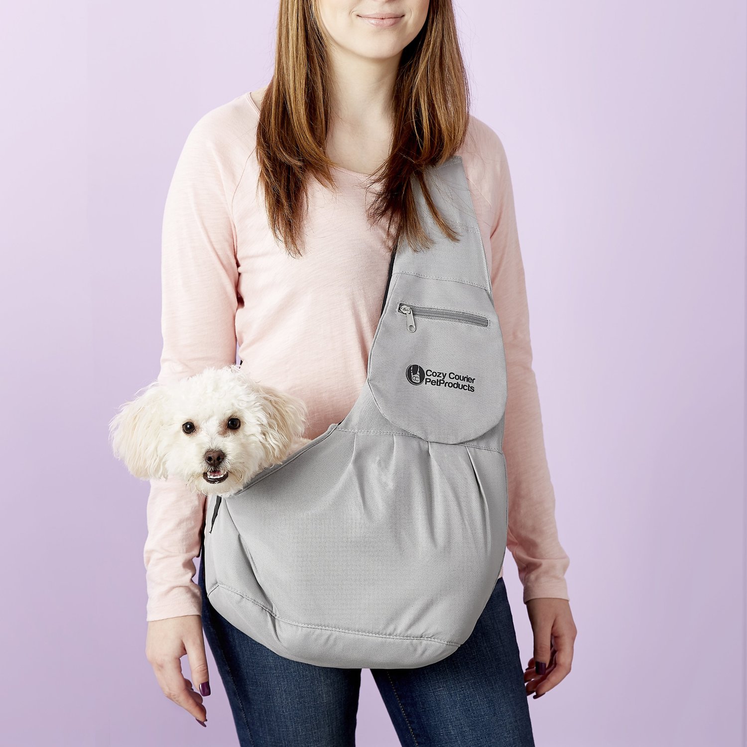 COZY COURIER PET PRODUCTS Dog & Cat Carrier Sling, Gray, Medium