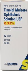 Timolol Maleate (Generic) Ophthalmic Solution 0.25%, 15-mL