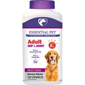21st Century Essential Pet Adult Hip & Joint Savory Flavor Chewable Supplement for Dogs, 120 count