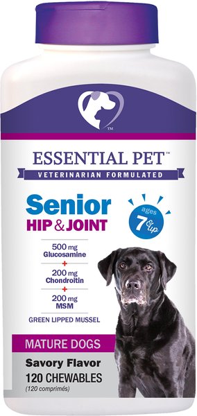 21st Century Essential Pet Senior Hip & Joint Savory Flavor Chewable Supplement for Dogs, 120 count slide 1 of 4