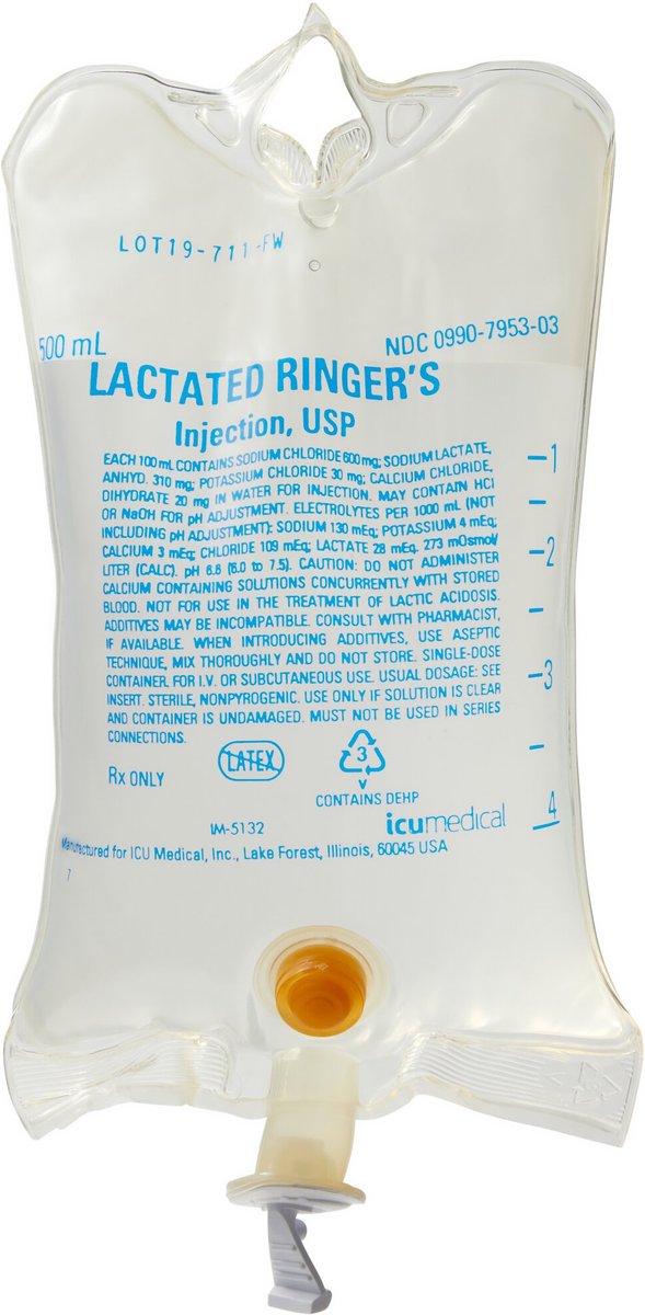 Icu Medical Lactated Ringers Electrolyte Injection Solution 500 Ml