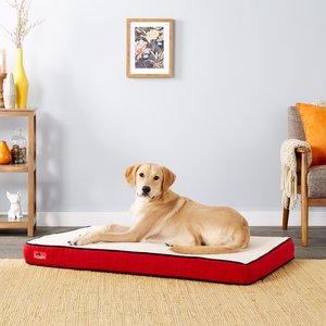 Brindle Waterproof Orthopedic Pillow Cat & Dog Bed w/Removable Cover, Red Sherpa, Large