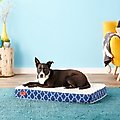 Brindle Waterproof Orthopedic Pillow Cat & Dog Bed w/Removable Cover, Navy Trellis, Medium