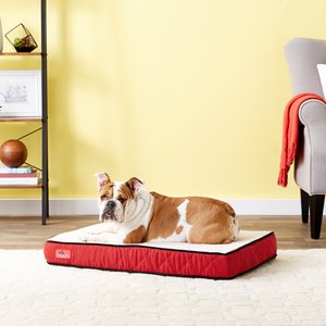 Brindle Waterproof Orthopedic Pillow Cat & Dog Bed w/Removable Cover, Red Sherpa, Medium