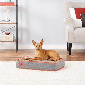 Brindle Waterproof Orthopedic Pillow Cat & Dog Bed with Removable Cover, Charcoal Velour, Small