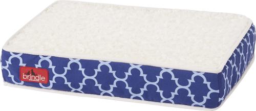 Show full view: Brindle Waterproof Orthopedic Pillow Cat & Dog Bed with Removable Cover, Navy Trellis, Small slide 3 of 8