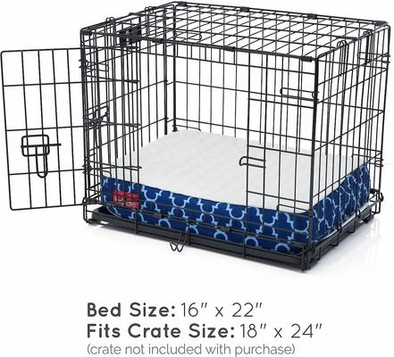 Show full view: Brindle Waterproof Orthopedic Pillow Cat & Dog Bed with Removable Cover, Navy Trellis, Small slide 6 of 8