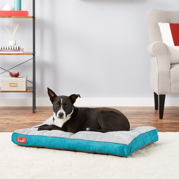 Brindle Soft Orthopedic Pillow Cat & Dog Bed w/Removable Cover, Teal, 34 x 22 in slide 1 of 7