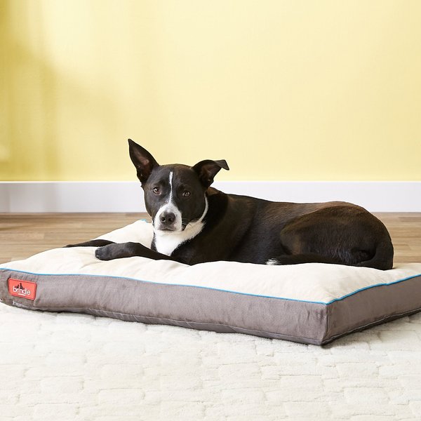 Brindle Soft Orthopedic Pillow Cat & Dog Bed w/Removable Cover, Khaki, 34 x 22 in slide 1 of 7