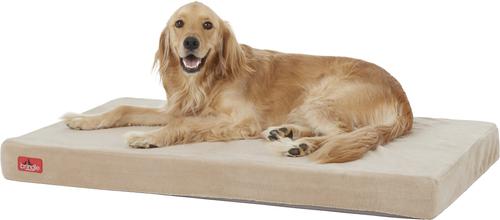 Show full view: Brindle Plush Orthopedic Pillow Cat & Dog Bed with Removable Cover, Khaki, Large slide 4 of 9