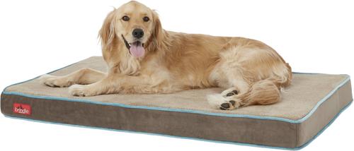 Show full view: Brindle Plush Orthopedic Pillow Cat & Dog Bed with Removable Cover, Mocha Blue, Large slide 4 of 8