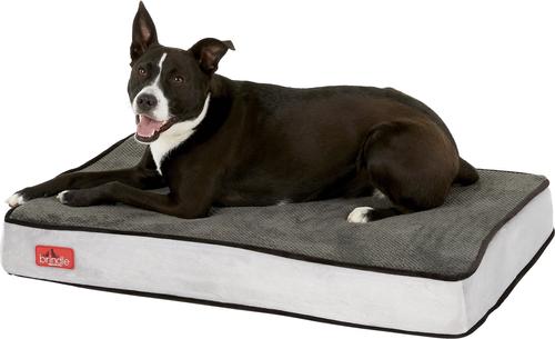 Show full view: Brindle Plush Orthopedic Pillow Cat & Dog Bed with Removable Cover, Charcoal Black, Medium slide 4 of 8