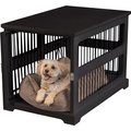 Merry Products Slide Aside Single Door Furniture Style Dog Crate & End Table, Black, 35 inch