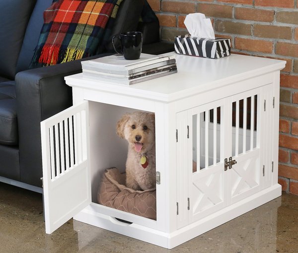 Merry Products 3-Door Furniture Style Dog Crate, White, 30 inch slide 1 of 8