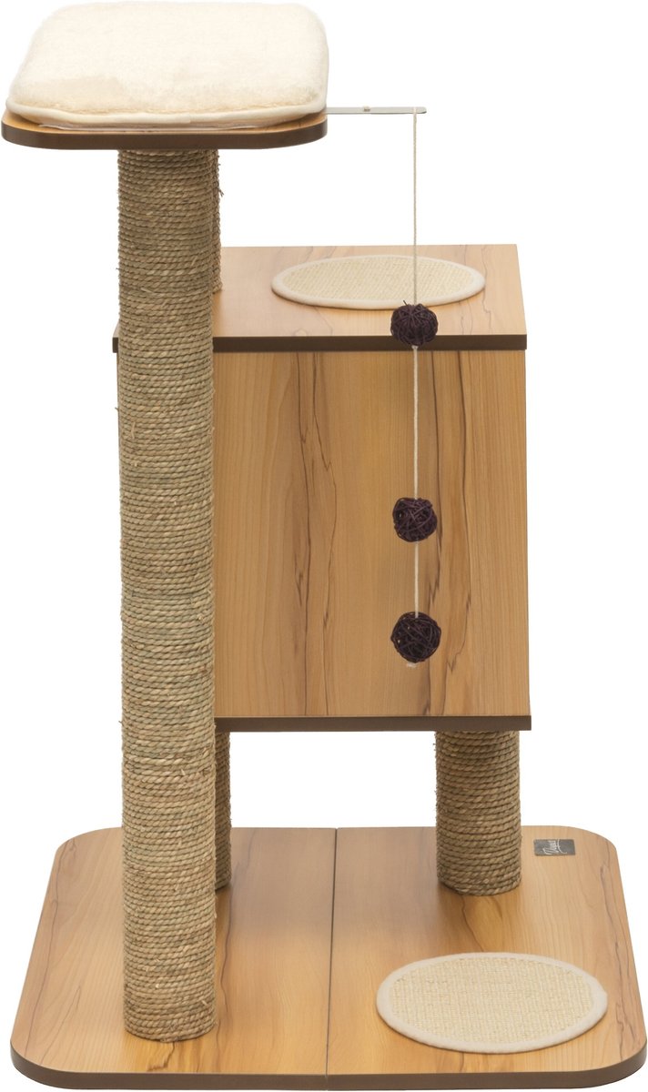 VESPER Base 32in Modern Cat Tree & Condo, Walnut
