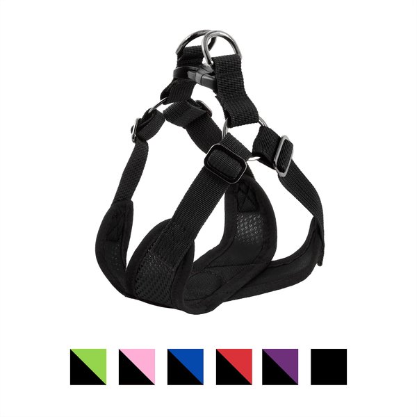 Gooby Comfort X Mesh Step In Back Clip Dog Harness, Black, Medium: 16.5 to 20.5-in chest slide 1 of 9