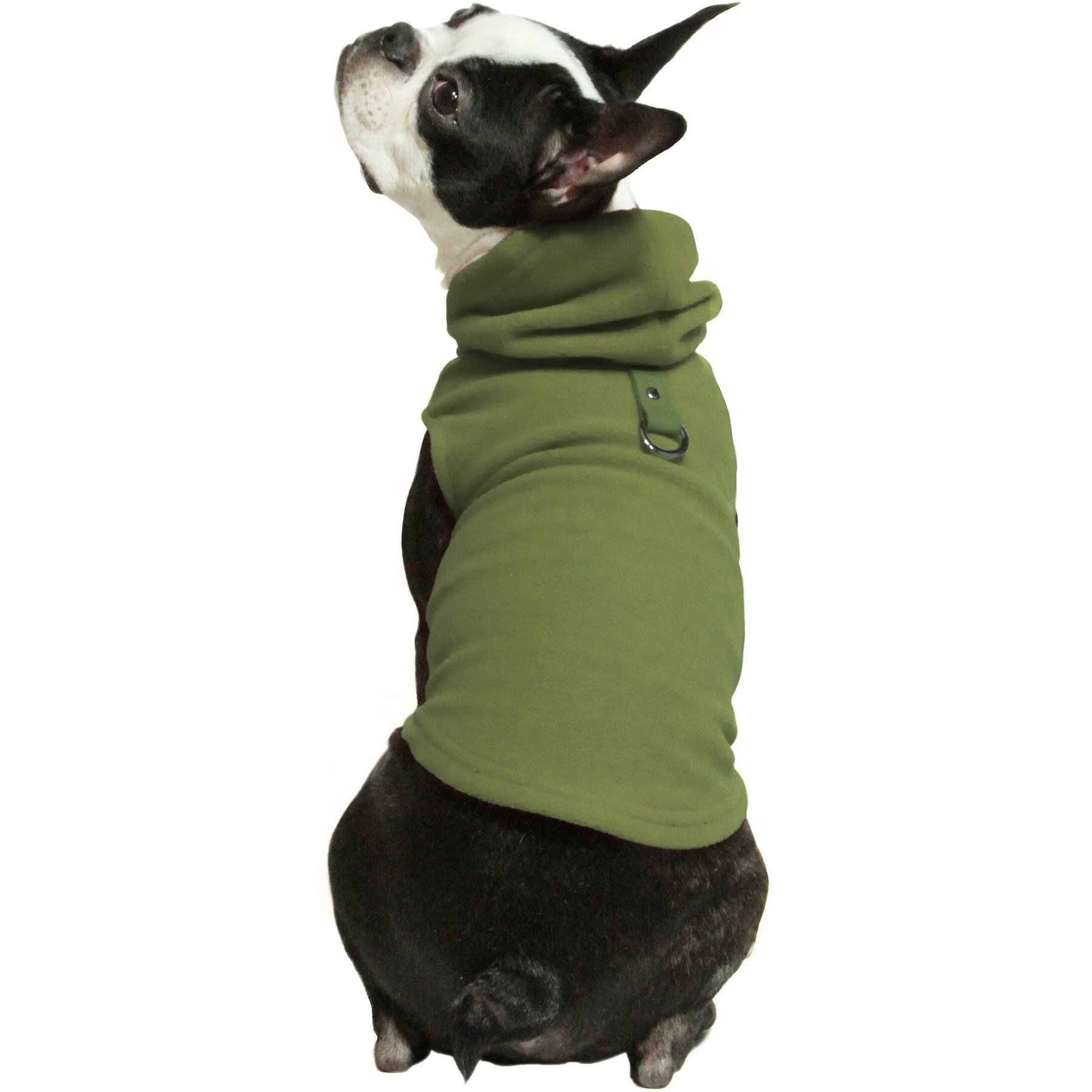 Gooby Fleece Vest Dog Hoodie, Green, X-Small