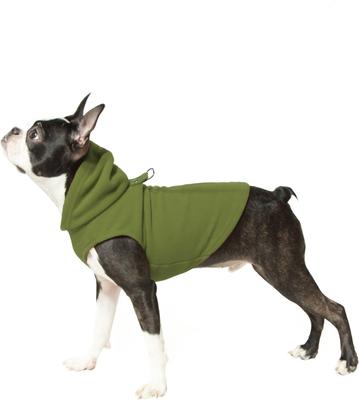 Show full view: Gooby Fleece Vest Dog Hoodie, Green, Small slide 5 of 7