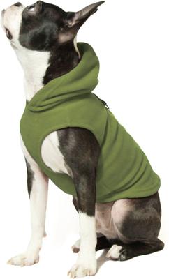 Show full view: Gooby Fleece Vest Dog Hoodie, Green, Medium slide 3 of 7