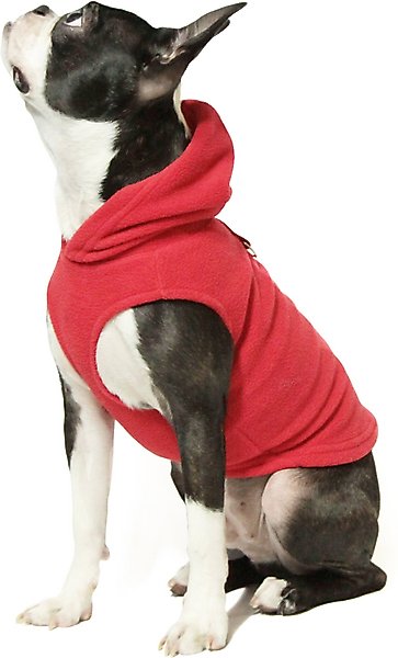Show full view: Gooby Fleece Vest Dog Hoodie, Red, Medium slide 3 of 7