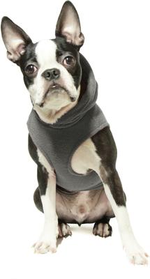 Show full view: Gooby Fleece Vest Dog Hoodie, Gray, Small slide 4 of 7
