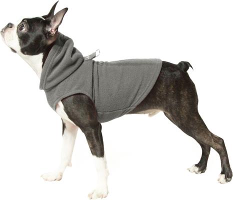 Show full view: Gooby Fleece Vest Dog Hoodie, Gray, Small slide 5 of 7