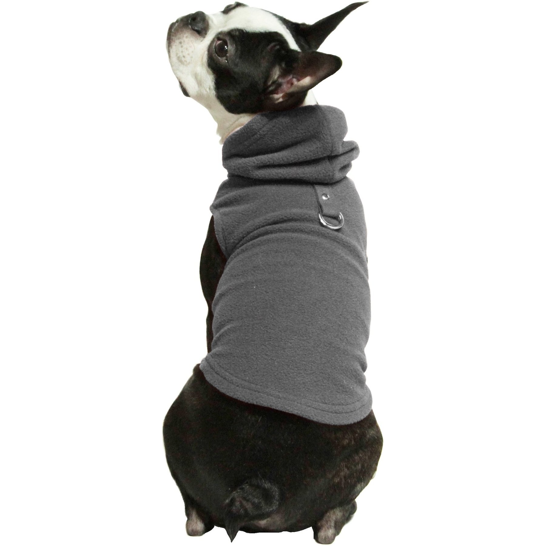 Gooby Fleece Vest Dog Hoodie, Gray, Medium