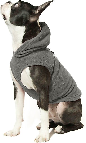 Show full view: Gooby Fleece Vest Dog Hoodie, Gray, Medium slide 3 of 7