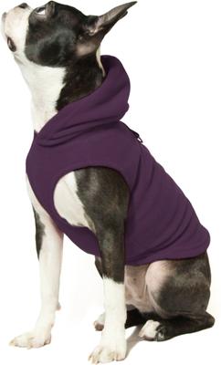 Show full view: Gooby Fleece Vest Dog Hoodie, Plum, Small slide 4 of 8