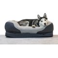 BarksBar Snuggly Sleeper Orthopedic Bolster Dog Bed w/Removable Cover, Gray, Large