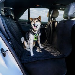 BarksBar Luxury Waterproof Car Seat Cover, Black, Standard