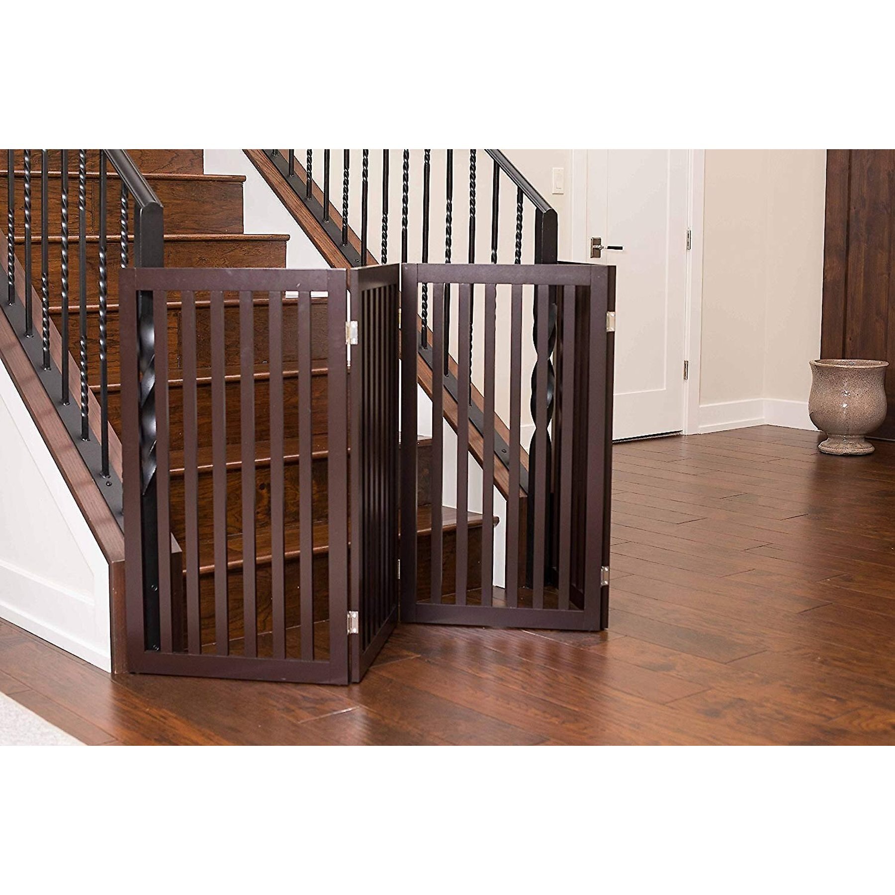 BEST Traditional Pet Gate, Espresso, 36in, 4Panel