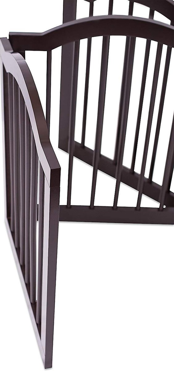 BEST Traditional Arch Pet Gate, Espresso, 24in, 3Panel